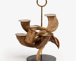 33 . Carl Aubock III (1924-1993) Sheep Horn Candelabrum (ca. 1961)