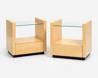 138 . Karl Springer (attr.) Pair of End Tables (ca. 1980s)