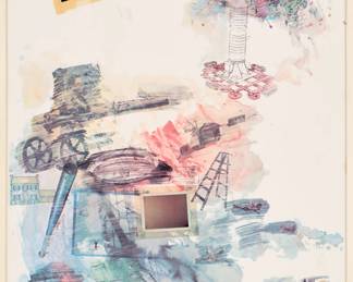 56 . Robert Rauschenberg "Lichen" Signed Serigraph/ Offset (1972)