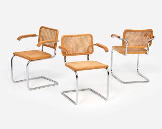 188 . Marcel Breuer for Knoll Set of 3 Cesca Armchairs (ca. 1970)