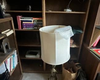 Bookshelves, lamp