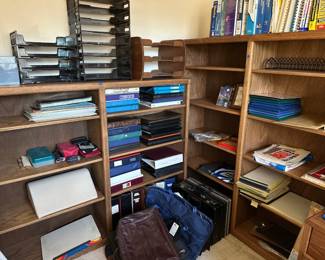 Bookshelves & office supplies