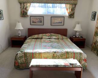 NORDISK ANDELS-EKSPORT Bed, nightstands and bench.