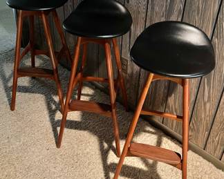 Three ERIK BUCH Bar Stools