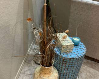 Blue Coconut Shell End Table