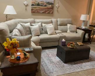 Beautiful near new couch Elecctric recliner and charger ports