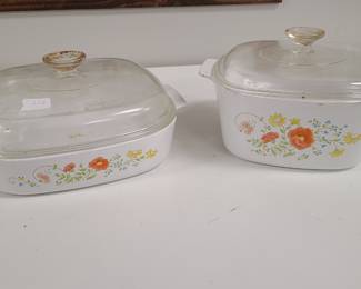 Vintage Corning Ware dishes, wildflower