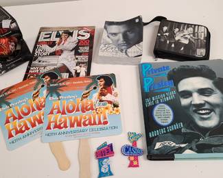 Mixed ELVIS lot: ornamanet, books, collectables