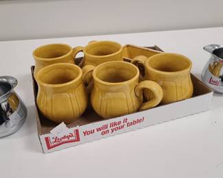 ceramic coffee mugs, stainless steel sugar creamer