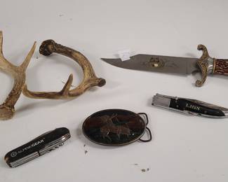 Misc. Hunting Knives, Antler, Buckle