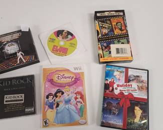 mixed media lot: music, movies, Wii Disney game