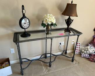 Very cool, metal and Glass sofa table