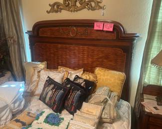 Louis the 14th antique full-size bed with matching nightstand!
