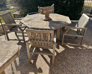 Patio set made out of wood