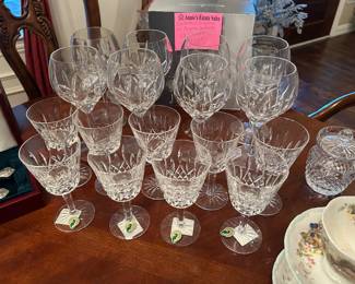 Waterford "Lismore" pattern Balloon wine and claret glasses