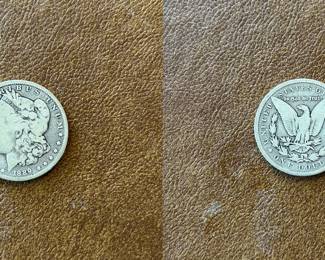 1889-P Morgan silver dollar (item 21)