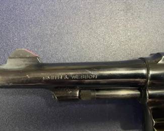 Antique Smith & Wesson 38 Special CTG Military and Police Revolver. This Military and Police Revolver was launched by Smith and Wesson in 1899 as the 1st Revolver  to chamber the .38 Special Cartridge (arguably the most popular and successful centerfire revolver ammo ever produced. The pistol is renowned for it's accuracy. The serial number is D622116, which seems to put this gun as manufactured between 1915 and 1942. This fits with the history of this pistol. It was worn by a Middle Tennessee police officer until his retirement in very early 1970's. Not only is the pistol offered but to go with it is all the original equipment including holster and gun belt, cartridge holders, hand cuffs, and more!!! We will be taking offers until noon on Saturday. Offers to start at $500 for details text or phone me. Offers will end at noon on Saturday.