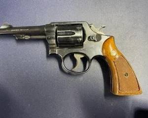 Antique Smith & Wesson 38 Special CTG Military and Police Revolver. This Military and Police Revolver was launched by Smith and Wesson in 1899 as the 1st Revolver  to chamber the .38 Special Cartridge (arguably the most popular and successful centerfire revolver ammo ever produced. The pistol is renowned for it's accuracy. The serial number is D622116, which seems to put this gun as manufactured between 1915 and 1942. This fits with the history of this pistol. It was worn by a Middle Tennessee police officer until his retirement in very early 1970's. Not only is the pistol offered but to go with it is all the original equipment including holster and gun belt, cartridge holders, hand cuffs, and more!!! We will be taking offers until noon on Saturday. Offers to start at $500 for details text or phone me. Offers will end at noon on Saturday.