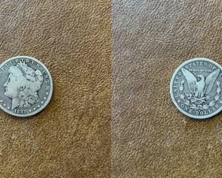 1881-O Morgan silver dollar (item 16)