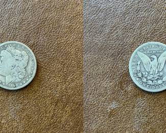 1890-O Morgan silver dollar (item 24)