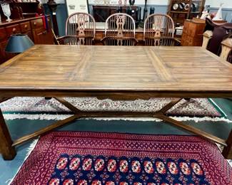 Large conference table (or dining) with trestle. 48" wide x 83" long.