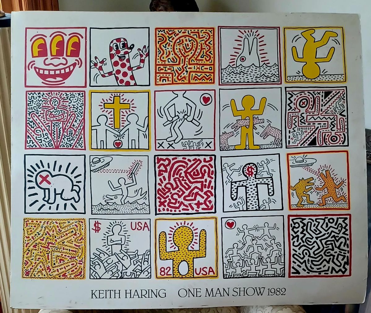 Keith Herring 80s Card board poster