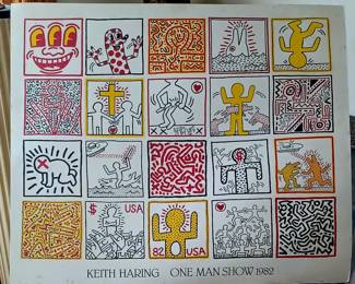 Keith Herring 80s Card board poster