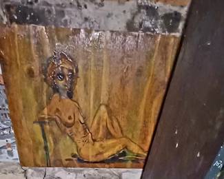 Vintage Nude on wood