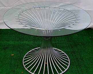 Mid Century Modern Chrome Table 