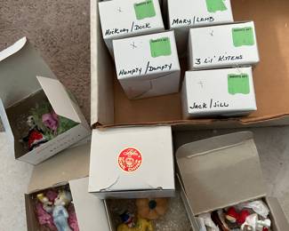 these are so sweet little tiny miniature characters all in fine bone China from Japan I mean crazy detail