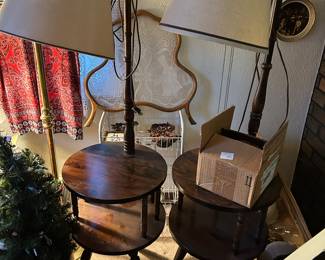 Real early American type end tables, reading stands, etc.