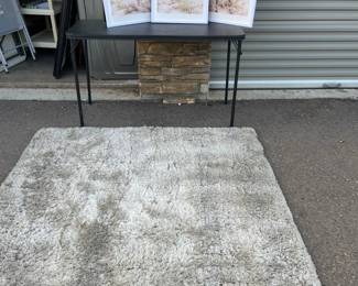 Area Rug and Three Desert Pictures 