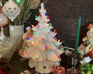 Vintage white Ceramic light up Christmas tree