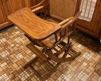 Caned High Chair - Upper View
