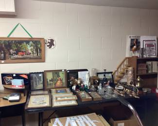 Some art along with picture frames