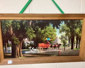 Paul Detlefsen ‘66 painting in wooden frame