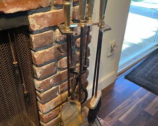 Brass Fireplace Tool Set