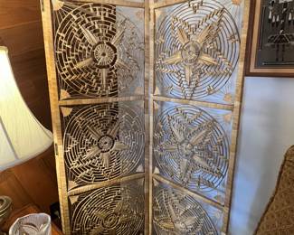 Rattan Folding Room Divider
