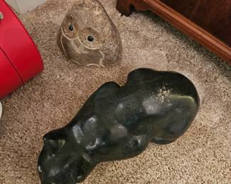 Stone Cat and Owl