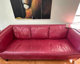 Stunning Le Corbusier Red Leather Sofa