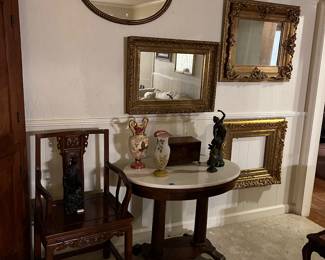 French bronze, mirrors, English tea box