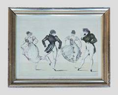 Large Round Tile Top Aluminum Metal Patio Dining Table with 6 Dining Scrolled Arm Chairs
