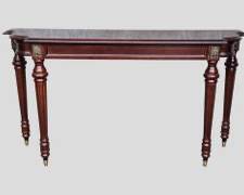 BOMBAY COMPANY Wood Console Brass Floral Accents
