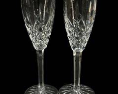 2 Fine Waterford Crystal Flute Glassware
