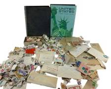 Vintage Stamp Collection! American Stamp Collection Including Unfinished Stamp Binders and Miscellaneous Overprint Stamps!
