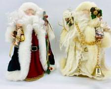 Fantastic Santa Christmas Tree Toppers Lot Of 2
