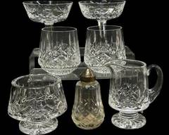 Fine Waterford Crystal Crystal Glassware Crystal Pepper Shaker and Creamer
