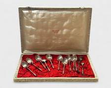 Vintage Touzalin Vendome Silverplate Dessert Spoons Set In Box
