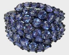 Fine Sterling Silver Purple Gemstone Statement Ring Size 9
