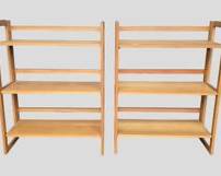 Pair Folding Wood Bookcases
